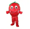 Halloween rote Tomate Maskottchen Kostüm Karneval Unisex Erwachsene Outfit Erwachsene Größe Weihnachten Geburtstag Party Outdoor Dress Up Kostüm Requisiten