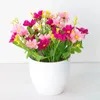 Fleurs décoratives exquis aménagement paysager ornements coloré frais Imitation fleur en pot en plastique fausse plante pour balcon