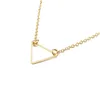 Pendant Necklaces Fashion Jewelry Rose Gold Purple Zircon Geometric Triangle Necklace Bride Clavicle Chain Women Hollowed Length Dro Dhcmo