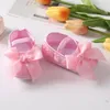 First Walkers Soft Sole Flower Born Baby Girl Christening Shoes Headband Set Lovely Princess Lace Bowknot Infant Non Slip Walker