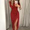 Dresses Party Club Lady Evening Party Dresses Off Shoulder High Waist Long Dress Elegant Sexy Vestidos Spring Summer Solid Women's Tunic