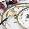 Plates Plate Decorative Tray Bone China Dinnerware Set Utensil Serving Tableware Dessert Salad Dish Home Decor