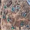 Pendentif Colliers Western Initial Charm Collier Aztèque Imprimer Tiny Turquoise Rodeo Lettre Cowgirl Accessoires Anniversaire G Drop Deliver Dh49J