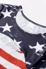 black Contrast American Flag Cutout T-Shirt 2023 Hot New y7o6#