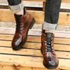 GAI GAI GAI Dress Shoes Men Causal Boots Men's Premium Highend Leather Hand Painted Colors Quality Male 23519