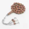Strand Tasbih grès naturel 33 perles Bracelet musulman Adha Eid cadeau accessoires islamiques à portée de main 2023 arabe bijoux de mode