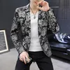 Men's Suits Blazers Men's Blazer Selling Floral Print Fashion Business Casual Coat Men's Slim Suit Jacket Large Size Banquet Wedding Party Dress 230519