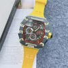 Luksusowy zegarek najlepsza wersja cyfrowa szkieletowa tarcza pełna światłowodowa obudowa Japońska szafirowa wysokiej jakości zegarki projektantów sportowych zegarek sportowy