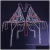 Other Shiny Irregar Fringe Top Lingerie Bikini Harness Body Chain Chest Jewelry For Women Festival Outfit 221008 Drop Delivery Dhzg6