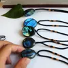 Pendant Necklaces Natural Irregular Labradorite Moonstone Stone Pendants & Sunlight Shaped Energy Women Men Healing Necklace