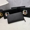 Kvinnor i högsta kvalitet Män plånböcker Zippy Designer Wallet Purse Card Holder Original Box äkta läder Långa klassiska plånböcker Kohude dragkedja handväska tunna plånböcker