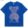 Damen T-Shirt 2022 Dickes Baumwollmaterial Ausgezeichnetes Bärendiamant-T-Shirt Harajuku S-5XL Kurzarm-Hip-Hop-T-Shirts Weibliche Kleidung Tops TeeL230519