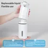 Dispensador de jabón líquido Dispensadores automáticos de espuma Baño Lavadora inteligente Máquina de mano con carga USB Material ABS de alta calidad blanco 230518