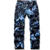 Mens Jeans Spring And Autumn Flash Print tie Dye Men Women Street Trend Loose Straight Leg Pants 230519
