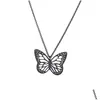 Pendant Necklaces Fashion Butterfly Pendants For Women 2023 Goth Charms Choker Stainless Steel Necklace Chains Jewelry Gift Drop Deli Dhq9I