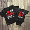 Family Outfits Shirt Sisters Shirt Suit 2 I Love My Big Brother Little Brother Shirt Baby Shower Gift G220519