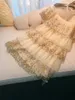 Robes Sidami nouvel été or paillettes maille Bling court robe Chic lâche cape élégant coréen paillettes fête gâteau robe Mujer Vadim