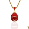 Pendant Necklaces 2022 Handmade Jewelry Charm Crystal Brass Retro Egg Rhinestone Necklace Christmas Gift Girls Preferred Kf007 Drop Dhlgj