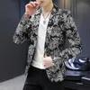 Men's Suits Blazers Men's Blazer Selling Floral Print Fashion Business Casual Coat Men's Slim Suit Jacket Large Size Banquet Wedding Party Dress 230519