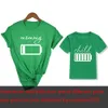 Passende Familien-Outfits 1 Lustiges Battery-Familien-T-Shirt Passendes Mutter-Sohn-Tochter-Kurzarm-T-Shirt Bedrucktes Battery-Top Fanily-Look Passendes T-Shirt G220519