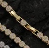 18 -krotny stały złoty napełnienie biżuterii Hip Hop Nowy łańcuch tenisowy 5 mm okrągły tenis łańcuch laboratoryjny Diamond Naszyjnik