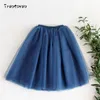 Capris Streetwear 6 Layers 65cm Midi Pleated Skirt Women Gothic High Waist Tulle Skater Skirt rokjes dames ropa mujer 2020 jupe femme