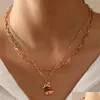 Pendant Necklaces New Creative Double Layer Chain Necklace Drop Oil Bell Snowflake Christmas For Women Holiday Jewelry Delive Dhgarden Dhiwn