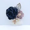 Decorative Flowers 5pcs/lot Wedding Corsage Flower With Rhinestone For Groom Groomfriends Man Decoration