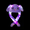 LED Plush Rabbit uszy czapka kreskówka kotka kota kapelusze haft haftowe ucho ucha ruchomy lekki kapelusz dla dzieci dorosły świąteczny czapka imprezy m56