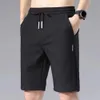 Men's Shorts Summer Men'S Sports Shorts Solid Color Straight Pattern Loose Type Elastic Waist Drawstring Casual Shorts Jogging Pants 230519