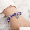 Ketting 8mm Turkije kwaadaardige blauwe ogen kralen armbanden hamsa hand bedel armband mannen vrouwen mode sieraden vriendschap drop levering dhgarden dhzum