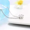 Top Quality Simple Six Cl Crystal Necklace Silver Color Fashion Jewellery Nickel Free Pendant Crystal