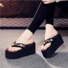 Slippers Rhinestone Women Beach Flip Flops Soft Eva Ladies Outdoor Slippers Sexy High Heel Summer Shoes Woman Fashion Slides J230519