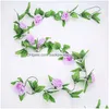 Couronnes De Fleurs Décoratives Fleur Artificielle Vigne Suspendue Soie Rose Ivy Guirlande Décor À La Maison Ratten 240Cm Drop Delivery Gard Dhkzr