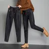 Jeans feminino jeans mulher primavera outono moda vintage jeans jeans feminino casual cintura elástica feminina harém calça calça 230519