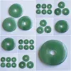 Pendentif Colliers Pierre Naturelle Donut Collier 40Mm Rond Vert Aventurine Dames Bijoux Cadeaux En Gros 6Pcs / Lot Drop Delivery P Dhrb5