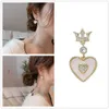 Charm New Trend Korean Style Gold Color Simple Crown Heart Earrings Drop Earrings For Women Fine Elegance Jewelry Gifts For Girls 2023 AA230518