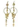 Stud Boho style Gothic Circle Gold Snake earrings For Women Men Couple Fashion Retro Punk Jewelry