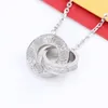 Diseñador de collar de corazón para hombre cadena de oro para mujer joyería chapada en oro plata titanio acero anillos dobles collares de amor diseñador mujeres regalo de boda al por mayor