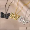 Pendant Necklaces Fashion Butterfly Pendants For Women 2023 Goth Charms Choker Stainless Steel Necklace Chains Jewelry Gift Drop Deli Dhq9I