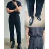 Męskie spodnie Miyake plisowane 2023 Produkty letnie szerokie nogi z fałdem prostym z trendem pasa Koreańskie luźne swobodne
