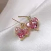 Charme LATS Unique Design Exquis Rose Zircon Boucles D'oreilles pour Femmes 2023 Nouvelle Mode Élégante Douce Boucle D'oreille Tendance Bijoux Cadeau De Fête AA230518