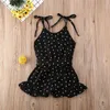 Filles Robes Enfants Princesse Robe Fille D'été Halter Top Infantile Enfants Bébé À Pois Barboteuse Vêtements 16 Ans 230518