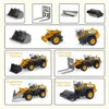 DIECAST Model 9 Style Inżynieria ALOYING TRUCHOM CARM KONSTRUKCJE Pojazdem Ładowarka Ciągnik Crane Crane Toys for Boys Prezent 230518