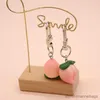 Keychains Heart Peach Fruit Food Keychain Cute Creative Cartoon Minimalist For Women Men Best Friend Gift Key Ring Jewelry