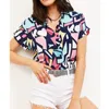 Women's Blouses Hawaiian Women's Shirt Holiday Beach Bouse Summer Short Sleeve Commuter Tops Animal Prints 2023 Lady Oversized Clothing