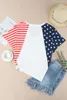 White the Us Stars and Stripes V Neck Tee 2023 Hot New Z0RB#