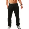 Men's Pants Spring Autumn Men's Casual Drawstring Trousers Breathable Cotton Linen Loose Straight Sweatpants Men Baggy