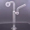 Brûleur à mazout en verre à moulage intégré Bang Hookah pour Dab Rigs Fumer des conduites d'eau Petit Bubbler Ash Catcher Outil pour fumer avec Jumbo Oil Pot