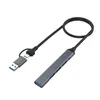4/7 Ports USB Hub A C Multi Splitter Port Transmission de données en alliage d'aluminium pour le chargement d'un ordinateur portable